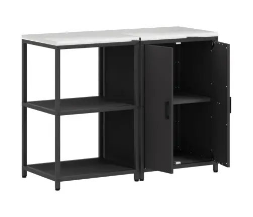 Virtuvės Saugojimo Rinkinys Su Lentyna Su Saugykla 2 Pcs Juoda