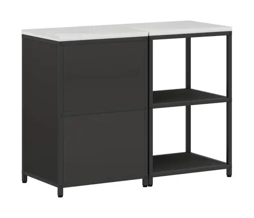 Virtuvės Saugojimo Rinkinys Su Lentyna Su Saugykla 2 Pcs Juoda