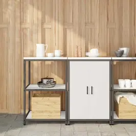 Virtuvės Saugojimo Rinkinys Su Lentyna Su Saugykla 2 Pcs Balta