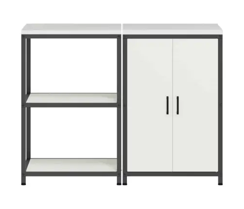 Virtuvės Saugojimo Rinkinys Su Lentyna Su Saugykla 2 Pcs Balta