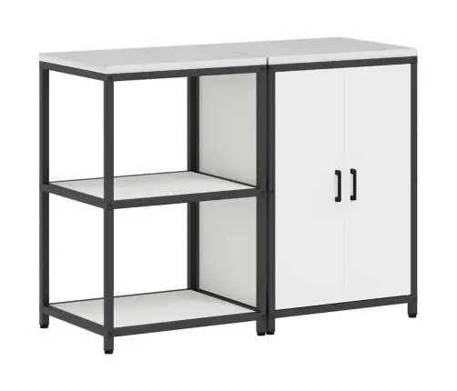 Virtuvės Saugojimo Rinkinys Su Lentyna Su Saugykla 2 Pcs Balta