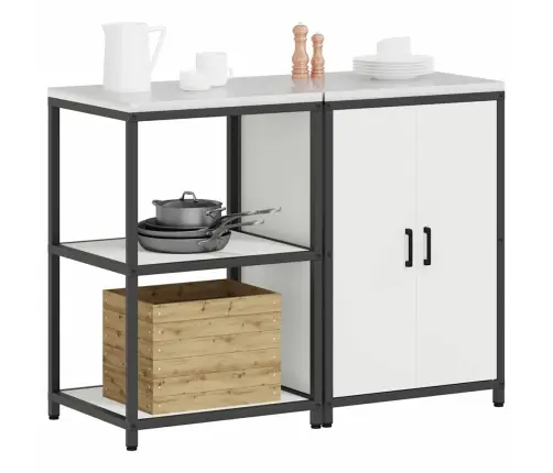 Virtuvės Saugojimo Rinkinys Su Lentyna Su Saugykla 2 Pcs Balta