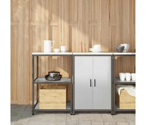 Virtuves Glabāšanas Komplekts 2 Pcs Sudrabs 120 X 50 X 92 Cm Vidaxl