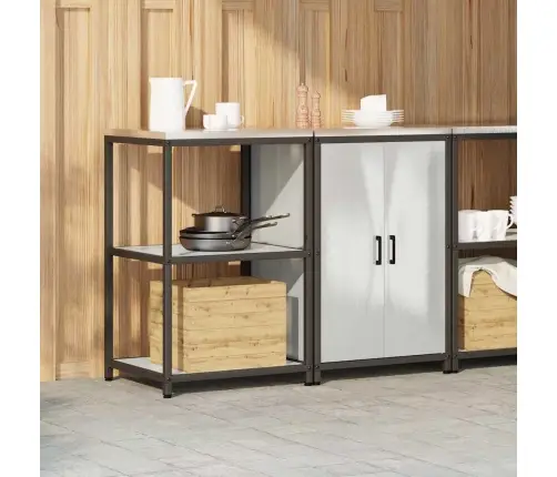 Virtuves Glabāšanas Komplekts 2 Pcs Sudrabs 120 X 50 X 92 Cm Vidaxl