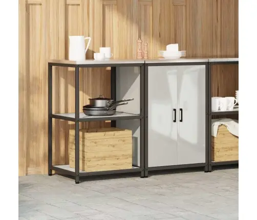 Köögivarustus Riiuliga Ladustamisega 2 Pcs Hõbedane Tsinkteras