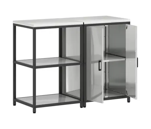 Köögivarustus Riiuliga Ladustamisega 2 Pcs Hõbedane Tsinkteras