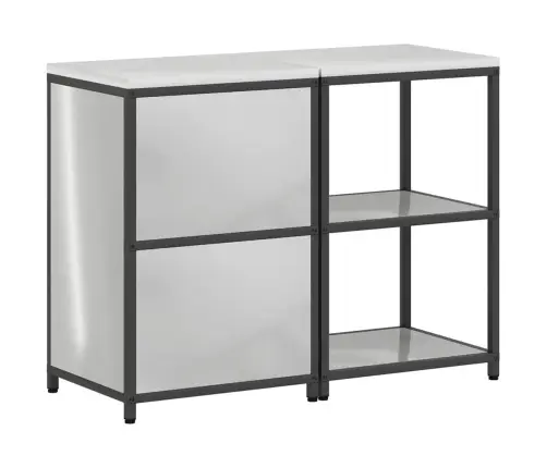 Köögivarustus Riiuliga Ladustamisega 2 Pcs Hõbedane Tsinkteras