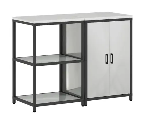 Köögivarustus Riiuliga Ladustamisega 2 Pcs Hõbedane Tsinkteras