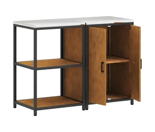 Virtuves Glabāšanas Komplekts 2 Pcs Rūsa 120 X 50 X 92 Cm Vidaxl