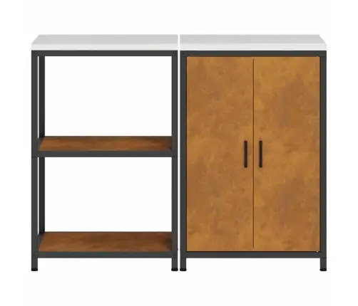 Virtuves Glabāšanas Komplekts 2 Pcs Rūsa 120 X 50 X 92 Cm Vidaxl