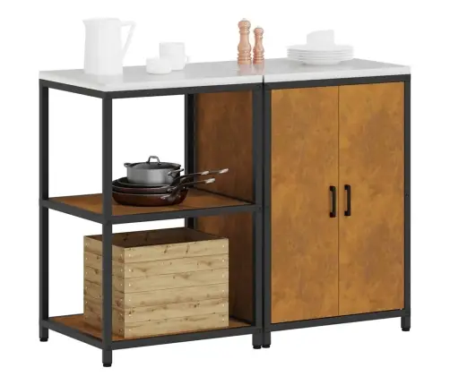 Virtuves Glabāšanas Komplekts 2 Pcs Rūsa 120 X 50 X 92 Cm Vidaxl