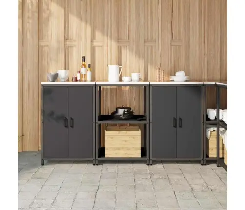 Virtuves Glabāšanas Komplekts 3 Pcs Melna 180 X 50 X 92 Cm Vidaxl