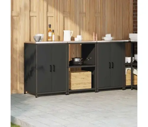 Virtuves Glabāšanas Komplekts 3 Pcs Melna 180 X 50 X 92 Cm Vidaxl