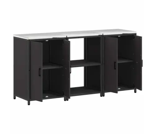 Virtuves Glabāšanas Komplekts 3 Pcs Melna 180 X 50 X 92 Cm Vidaxl