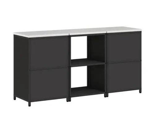 Virtuves Glabāšanas Komplekts 3 Pcs Melna 180 X 50 X 92 Cm Vidaxl