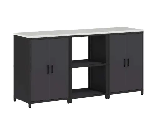 Virtuves Glabāšanas Komplekts 3 Pcs Melna 180 X 50 X 92 Cm Vidaxl