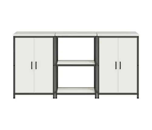 Virtuves Glabāšanas Komplekts 3 Pcs Balta 180 X 50 X 92 Cm Vidaxl