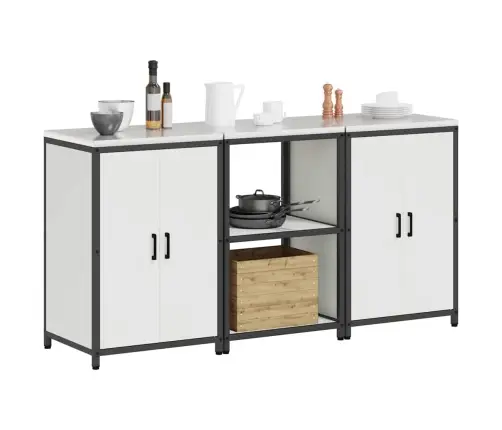 Virtuves Glabāšanas Komplekts 3 Pcs Balta 180 X 50 X 92 Cm Vidaxl