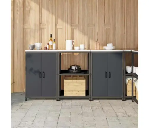Virtuves Glabāšanas Komplekts 3 Pcs Antracīta 180 X 50 X 92 Cm Vidaxl