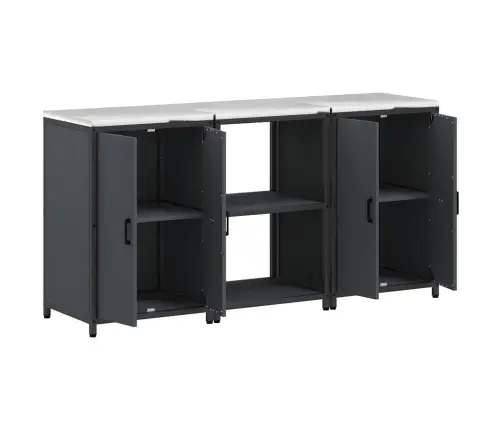 Virtuves Glabāšanas Komplekts 3 Pcs Antracīta 180 X 50 X 92 Cm Vidaxl