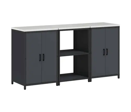 Virtuves Glabāšanas Komplekts 3 Pcs Antracīta 180 X 50 X 92 Cm Vidaxl