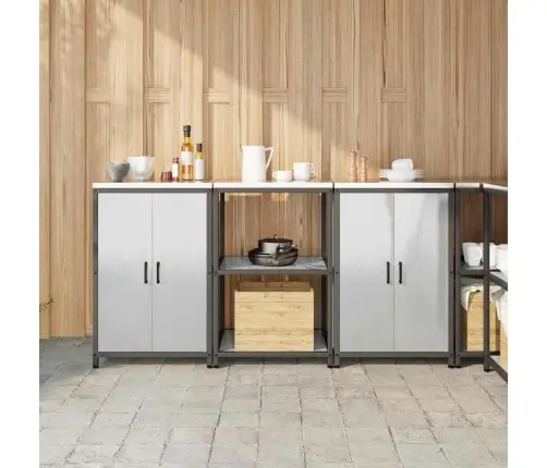 Virtuves Glabāšanas Komplekts 3 Pcs Sudrabs 180 X 50 X 92 Cm Vidaxl