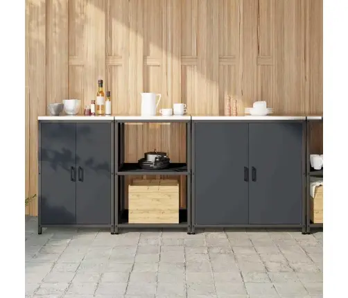 Virtuves Glabāšanas Komplekts 3 Pcs Antracīts 210 X 50 X 92 Cm Vidaxl