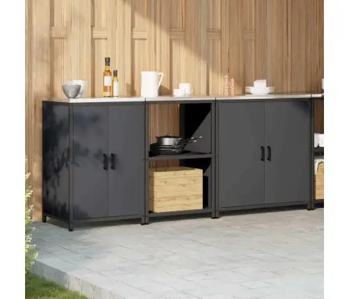 Virtuves Glabāšanas Komplekts 3 Pcs Antracīts 210 X 50 X 92 Cm Vidaxl