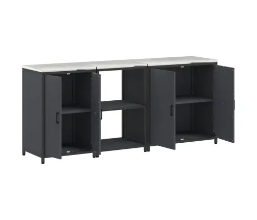Virtuves Glabāšanas Komplekts 3 Pcs Antracīts 210 X 50 X 92 Cm Vidaxl