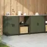 Virtuvės Saugojimo Rinkinys Su Lentyna 3 Pcs Alyvuogių Žalia