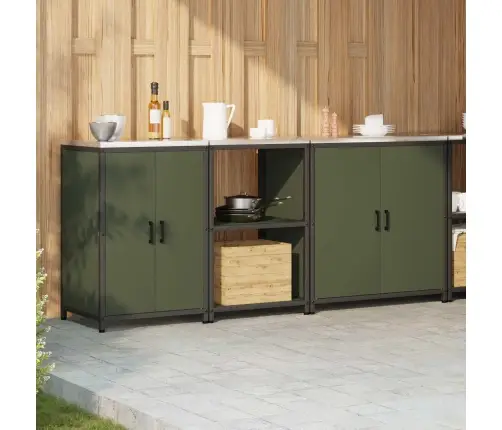 Virtuves Glabāšanas Komplekts 3 Pcs Olīvu Zaļš 210 X 50 X 92 Cm Vidaxl