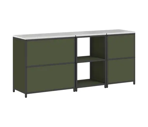 Virtuves Glabāšanas Komplekts 3 Pcs Olīvu Zaļš 210 X 50 X 92 Cm Vidaxl