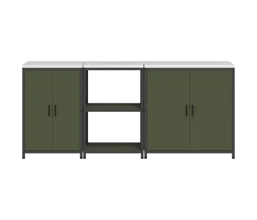 Virtuves Glabāšanas Komplekts 3 Pcs Olīvu Zaļš 210 X 50 X 92 Cm Vidaxl