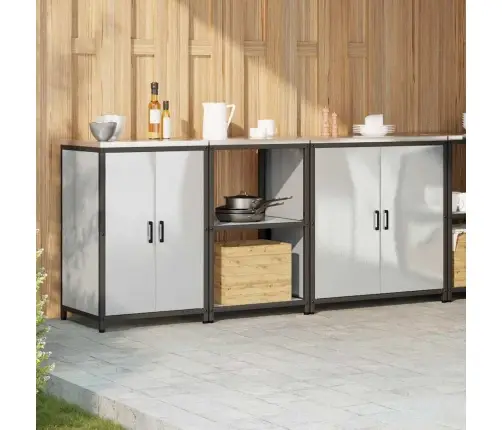 Virtuves Glabāšanas Komplekts 3 Pcs Sudrabs 210 X 50 X 92 Cm Vidaxl