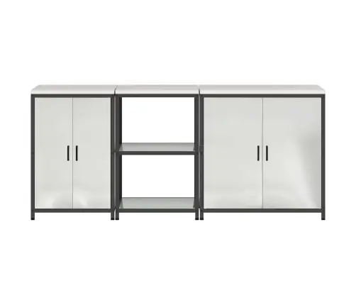 Virtuvės Saugojimo Rinkinys 3 Pcs Sidabro Cinkuota Plienas