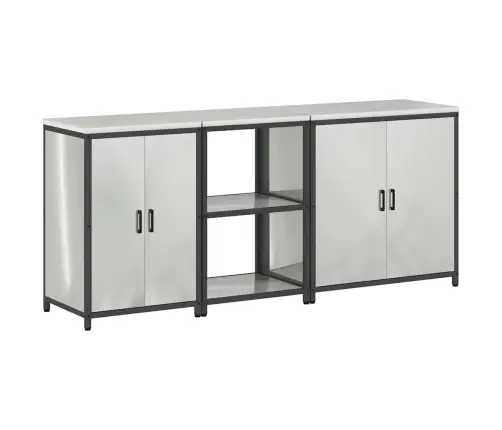 Virtuvės Saugojimo Rinkinys 3 Pcs Sidabro Cinkuota Plienas