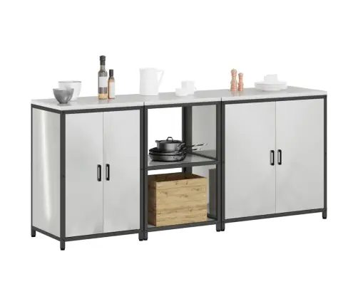 Virtuvės Saugojimo Rinkinys 3 Pcs Sidabro Cinkuota Plienas