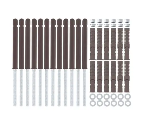 Peldējošo Plauktu Kronšteini 12 Pcs Brūna Ø10 X 170 Mm Tērauds Vidaxl