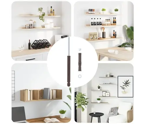 Peldējošo Plauktu Kronšteini 12 Pcs Brūna Ø14 X 210 Mm Tērauds Vidaxl