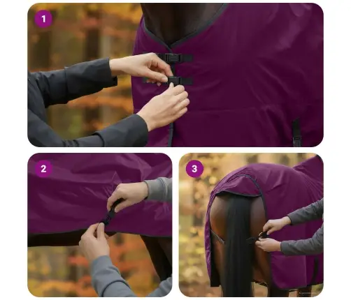 Hobuste Kätter Tume Roheline Ja Must 75 Cm Polüester