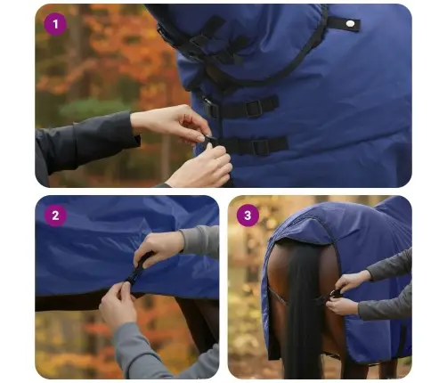 Zirgu Sega Tumši Zaļa Un Melna 145 Cm Poliesters Vidaxl