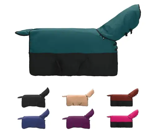 Zirgu Sega Tumši Zaļa Un Melna 105 Cm Poliesters Vidaxl