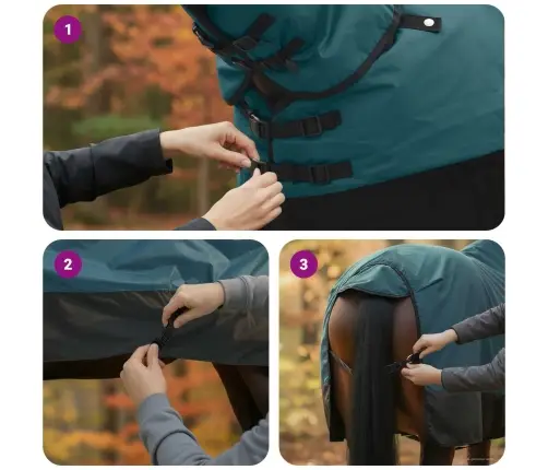 Hobuste Kätter Tume Roheline Ja Must 115 Cm Polüester