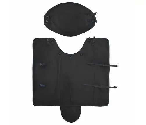 Zirgu Sega Tumši Zaļa Un Melna 145 Cm Poliesters Vidaxl