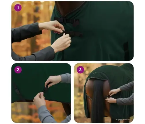 Zirgu Sega Pilnīgi Tumši Zaļa Poliesters Vidaxl