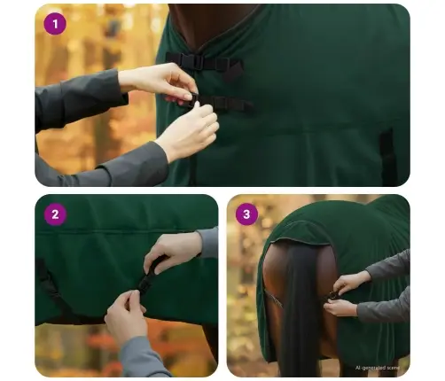 Zirgu Sega Pilnīgi Tumši Zaļa Poliesters Vidaxl