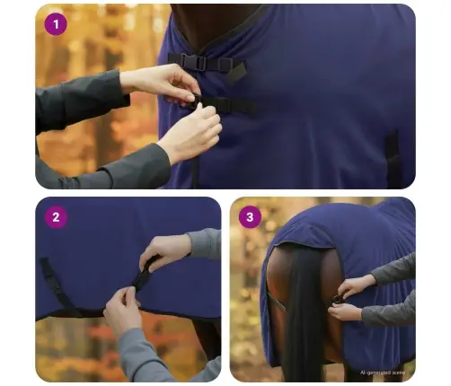 Hobuste Kätter Tumesinine Polüester