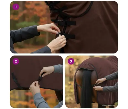 Hobuste Kätter Tumepruun Polüester