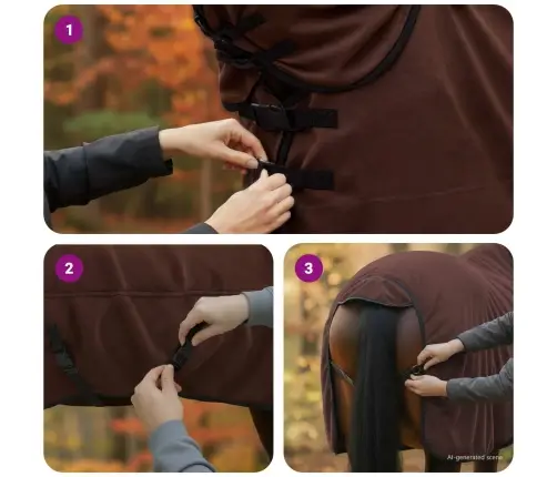 Zirgu Sega Pilnīgs Tumši Brūns 145 Cm Poliesters Vidaxl