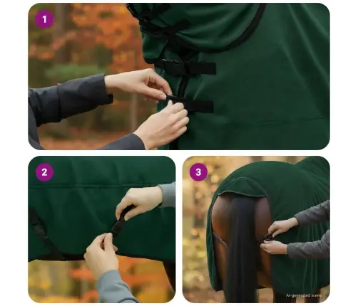 Zirgu Sega Pilnīgi Tumši Zaļa Poliesters Vidaxl